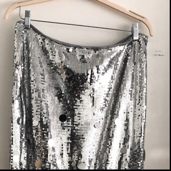 🎉Plus Size Elegant Gold Or Silver Long Sequin Formal Midi Skirt - Picture 13 of 16